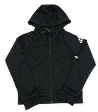 Černá sportovní funkční propínací mikina s logem a kapucí Adidas