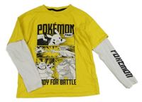 Žluto-bílé triko s pokémony 