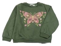 Khaki mikina s motýlkem C&A