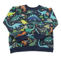 Tmavomodro-barevná mikina s dinosaury Nutmeg