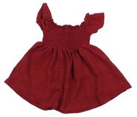 Rubínové lehké šaty s žabičkováním shein