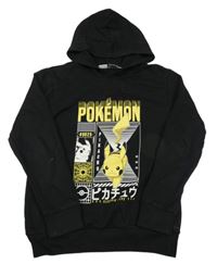 Černá lehká mikina s Pikachu a kapucí 