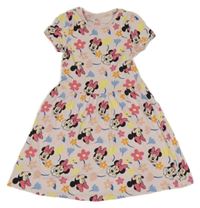Světlerůžovo-barevné šaty s květinami a Minnie C&A