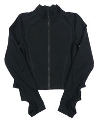 Černá sportovní crop propínací mikina Primark