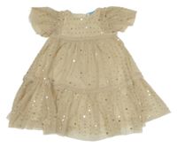 Krémové tylové slavnostní šaty s flitry Primark