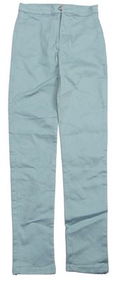 Světlezelené plátěné skinny kalhoty H&M