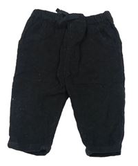 Černé manšestrové podšité kalhoty Tu