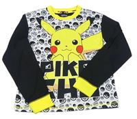 Černo-bílo-žluté triko s Pikachuem - Pokemon 