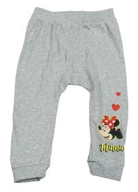 Světlešedé melírované tepláky s Minnie zn. Disney