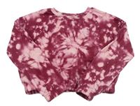 Růžovo-červená batikovaná crop mikina Primark