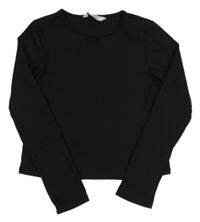 Černé žebrované crop triko Primark