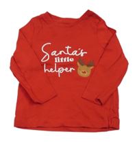 Červené triko s nápisem a sobem Matalan