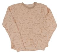 Růžová mikina s nápisy 