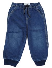 Tmavomodré teplákové cuff rifle Zara