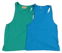 2set - 2x Nátělník - zelený + modrý 