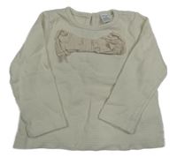 Bílé žebrované triko s mašlí LC Waikiki