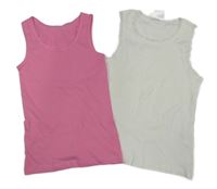 2set -  2x košilka - bílá s krajkou + růžová 