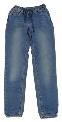 Světlemodré teplákové skinny rifle 