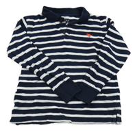 Tmavomodro-bílé pruhované polo triko s dinem Next