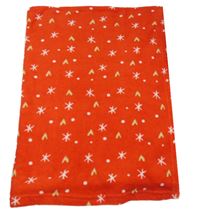 Červená plyšová deka s hvězdami a srdíčky 