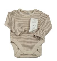 Nové - Béžovo-hnědé pruhované žebrované body F&F