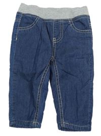 Modré zateplené lehké rifle s úpletovým pasem 