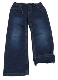 Tmavomodré podšité rifle s úpletovým pasem Lupilu