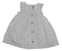 Bílo-barevné pruhované šaty s volánky F&F