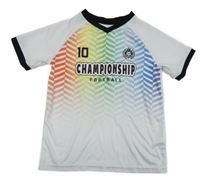 Bílo-barevné sportovní tričko s nápisem a číslem H&M