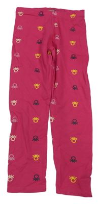 Fuchsiové legíny s logy Benetton