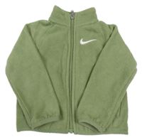 Zelená fleecová propínací mikina s logem Nike