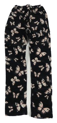Černé elastické manšestráky s motýlky H&M