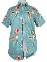 Pánská světlemodrá květovaná havajská košile Cotton On 