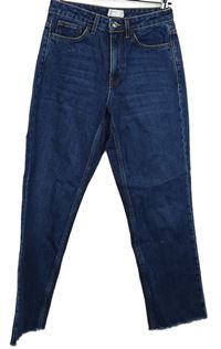 Dámské modré straight roztřepené crop rifle Topshop 
