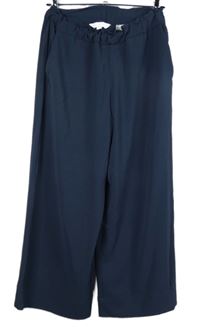 Dámské tmavomodré culottes kalhoty H&M