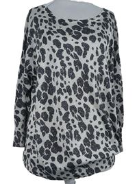 Dámský šedo-černý vzorovaný třpytivý lehký svetr Debenhams 