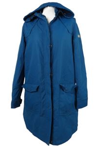 Dámský modrozelený šusťákový jarní kabát s kapucí Maine 