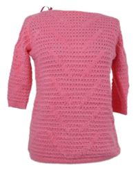 Dámský neonově růžový ažurový svetr Savida 