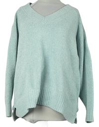 Dámský světlemodrý žinylkový svetr 