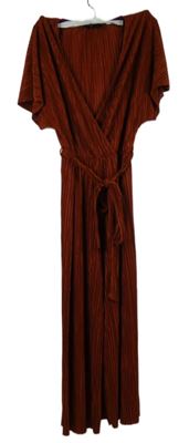 Dámský rezavý plisovaný culottes kalhotový overal s páskem New Look 