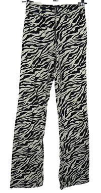 Dámské černo-bílé vzorované zvonové rifle Motel 