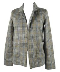 Dámský černo-bílo-okrový kostkovaný cardigán Reserved