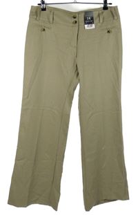 Nové - Dámské béžové společenské kalhoty s puky Florence+Fred