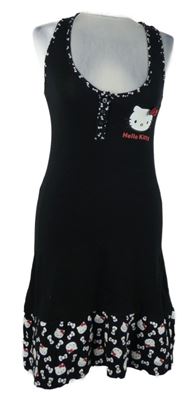 Dámská černá kytičkovaná noční košile s Hello Kitty H&M