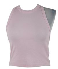 Dámský světlerůžový žebrovaný crop top FSBN 