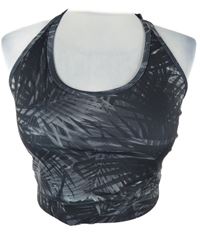 Dámský černo-šedý vzorovaný sportovní crop top F&F