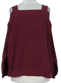 Dámský vínový svetr s volnými rameny S. Oliver 