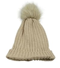 Béžová čepice s bambulí Primark