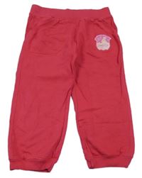 Neonově růžové capri tepláky s potiskem 