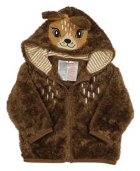 Hnědá chlupatá bunda s kapucí - koloušek Blade Rose 